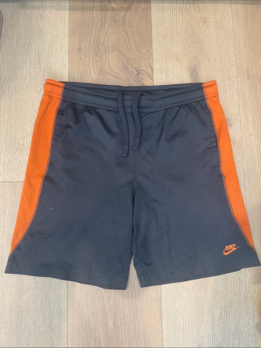 Nike Men’s Black Athletic Shorts with Orange Side Panels